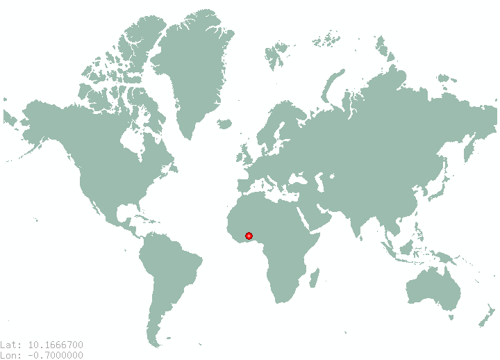 Dindini in world map